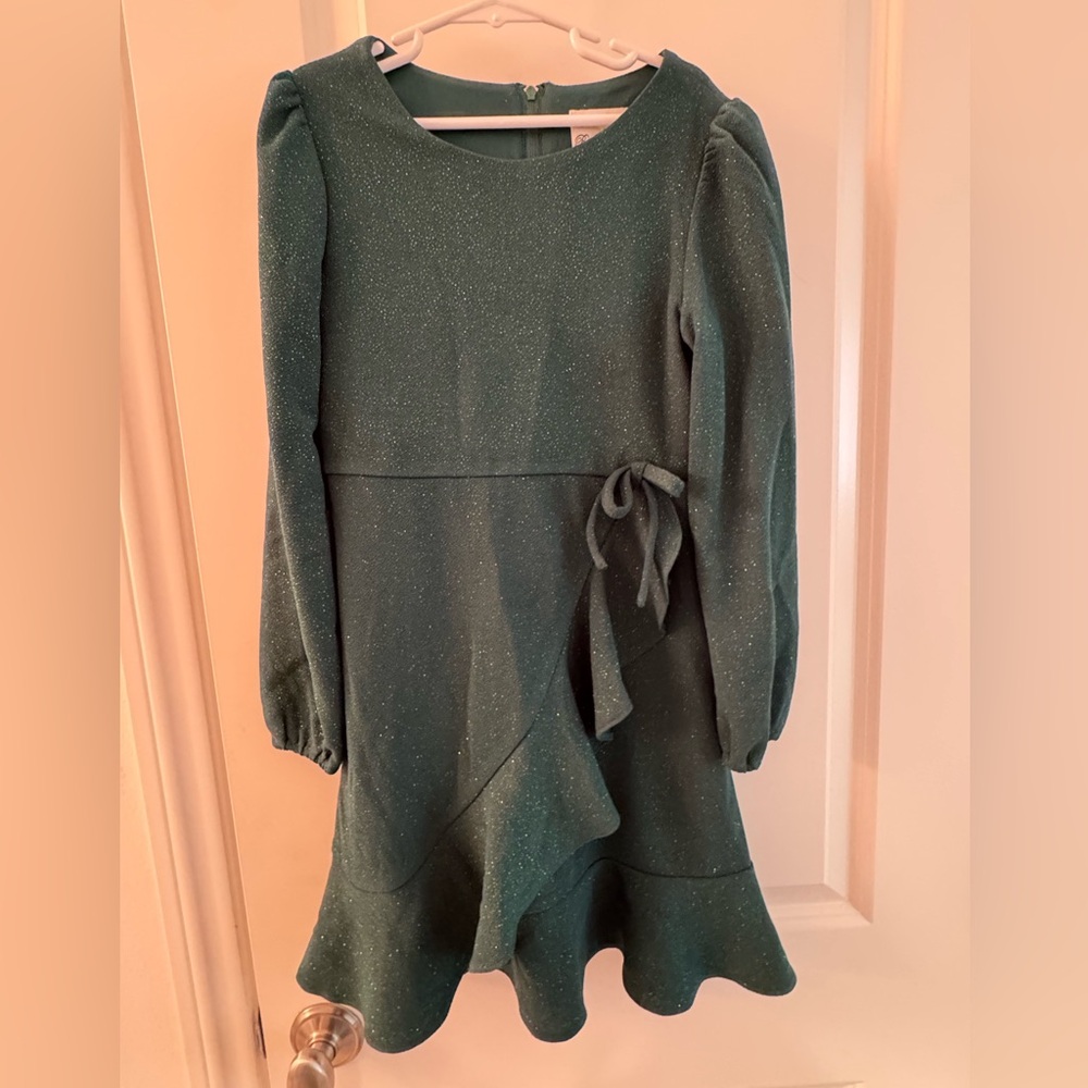 Girls Rare Editions Sparkling Green Formal Dress